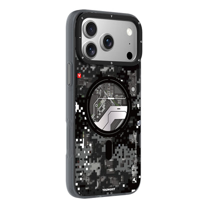 Apple iPhone 17 Pro Max Kılıf M-Safe Şarj Özellikli Youngkit Camouflage Sykell Serisi Kapak