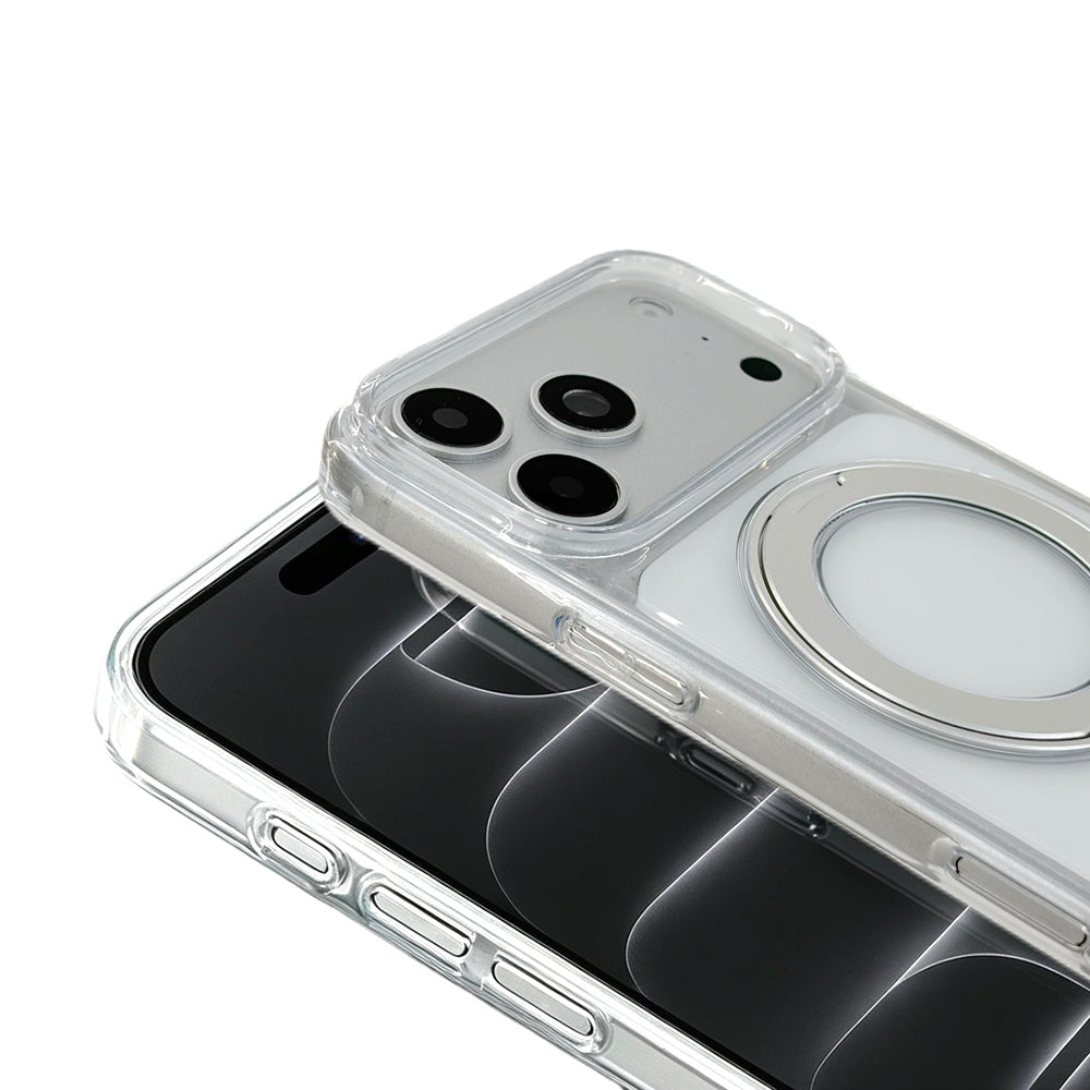 Apple iPhone 17 Pro Max Kılıf M-Safe Şarj Özellikli Zore Luzer 360 Standlı Kapak