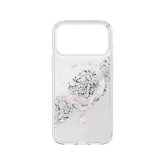 Apple iPhone 17 Pro Max Kılıf M-safe Şarj Parlak Kristal Desenli Coehl Crystelle Kapak