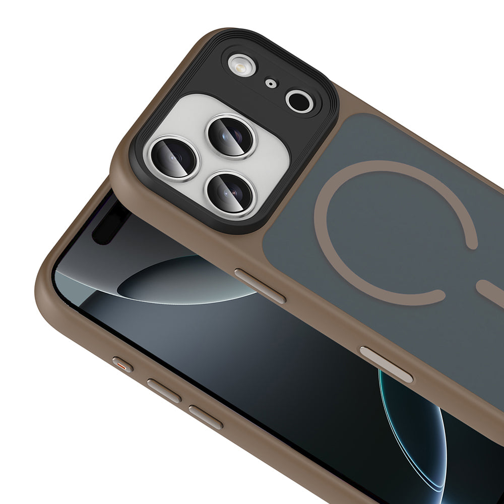 Apple iPhone 17 Pro Max Kılıf Mat Arka Yüzey Wireless Şarj Özellikli Zore Flet M-safe Kapak