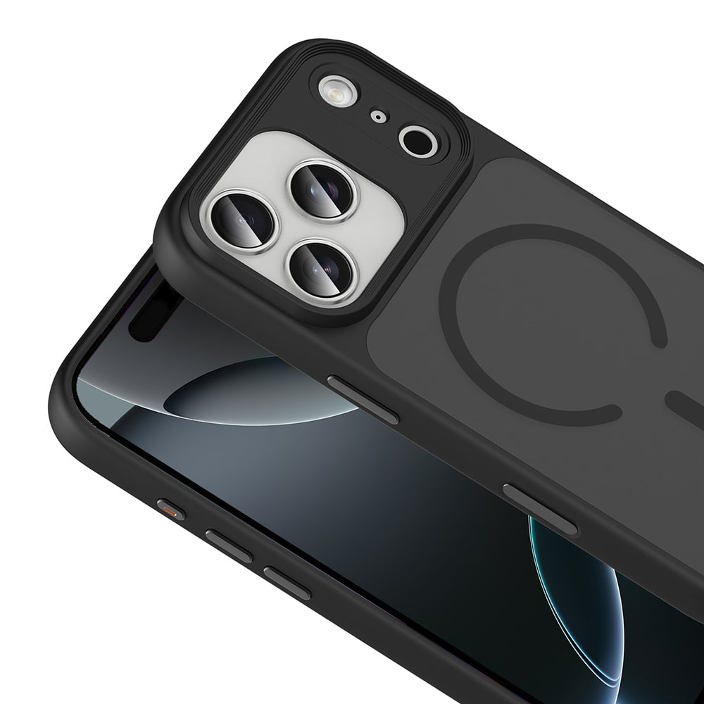 Apple iPhone 17 Pro Max Kılıf Mat Arka Yüzey Wireless Şarj Özellikli Zore Flet M-safe Kapak