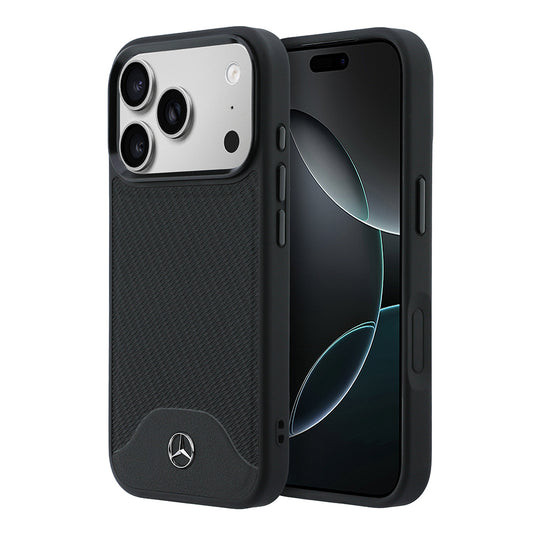 Apple iPhone 17 Pro Max Kılıf Mercedes Benz Orjinal Lisanslı M-safe Şarj Özellikli 3D Metal Logolu Wood Deri Dokumalı Kapak
