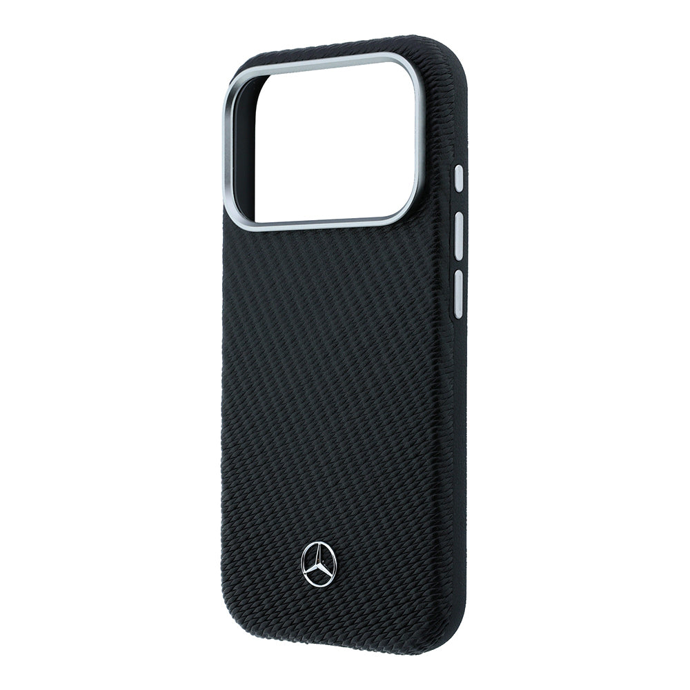 Apple iPhone 17 Pro Max Kılıf Mercedes Benz Orjinal Lisanslı M-safe Şarj Özellikli 3D Metal Logolu Wrap Wood Deri Kapak