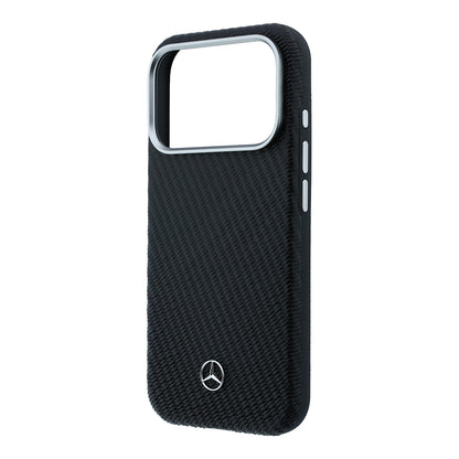 Apple iPhone 17 Pro Max Kılıf Mercedes Benz Orjinal Lisanslı M-safe Şarj Özellikli 3D Metal Logolu Wrap Wood Deri Kapak
