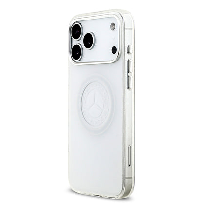 Apple iPhone 17 Pro Max Kılıf Mercedes Benz Orjinal Lisanslı M-safe Şarj Özellikli Buzlu PC Nostaljik Yıldız Dizayn Kapak