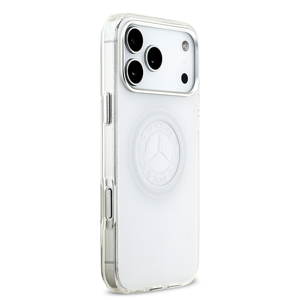 Apple iPhone 17 Pro Max Kılıf Mercedes Benz Orjinal Lisanslı M-safe Şarj Özellikli Buzlu PC Nostaljik Yıldız Dizayn Kapak