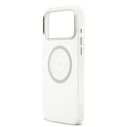 Apple iPhone 17 Pro Max Kılıf Mercedes Benz Orjinal Lisanslı M-safe Şarj Özellikli Buzlu PC Nostaljik Yıldız Dizayn Kapak