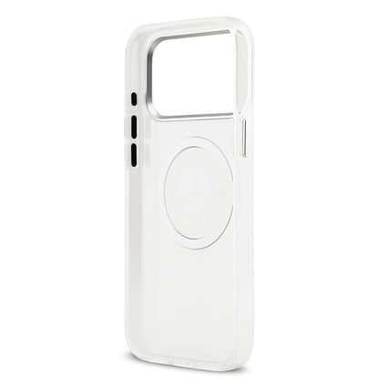 Apple iPhone 17 Pro Max Kılıf Mercedes Benz Orjinal Lisanslı M-safe Şarj Özellikli Buzlu PC Nostaljik Yıldız Dizayn Kapak