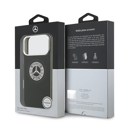 Apple iPhone 17 Pro Max Kılıf Mercedes Benz Orjinal Lisanslı M-safe Şarj Özellikli Çift Katmanlı PC Nostaljik Yıldız Dizayn Kapak