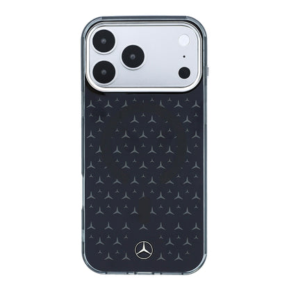 Apple iPhone 17 Pro Max Kılıf Mercedes Benz Orjinal Lisanslı M-Safe Şarj Özellikli Çift Katmanlı Yıldız Desenli Dizayn Kapak