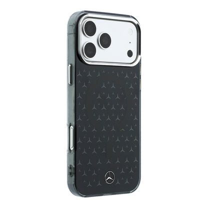 Apple iPhone 17 Pro Max Kılıf Mercedes Benz Orjinal Lisanslı M-Safe Şarj Özellikli Çift Katmanlı Yıldız Desenli Dizayn Kapak