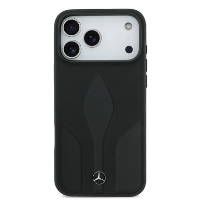 Apple iPhone 17 Pro Max Kılıf Mercedes Benz Orjinal Lisanslı M-safe Şarj Özellikli Dokulu Desenli Deri Kapak