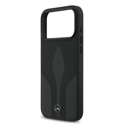 Apple iPhone 17 Pro Max Kılıf Mercedes Benz Orjinal Lisanslı M-safe Şarj Özellikli Dokulu Desenli Deri Kapak