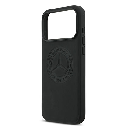 Apple iPhone 17 Pro Max Kılıf Mercedes Benz Orjinal Lisanslı M-safe Şarj Özellikli Hakiki Deri Nostaljik Yıldız Dizayn Kapak