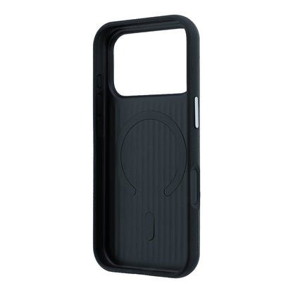 Apple iPhone 17 Pro Max Kılıf Mercedes Benz Orjinal Lisanslı M-safe Şarj Özellikli Metal Yıldız Logolu Çizgili Deri Kapak