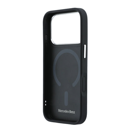 Apple iPhone 17 Pro Max Kılıf Mercedes Benz Orjinal Lisanslı M-safe Şarj Özellikli Metal Yıldız Logolu Kabartmalı Deri Kapak