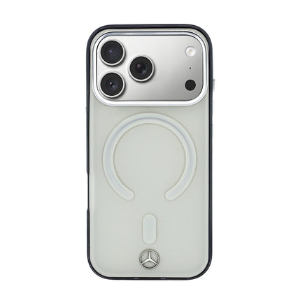 Apple iPhone 17 Pro Max Kılıf Mercedes Benz Orjinal Lisanslı M-safe Şarj Özellikli Saydam Yüzey İkonik 3D Metal Logolu Kapak
