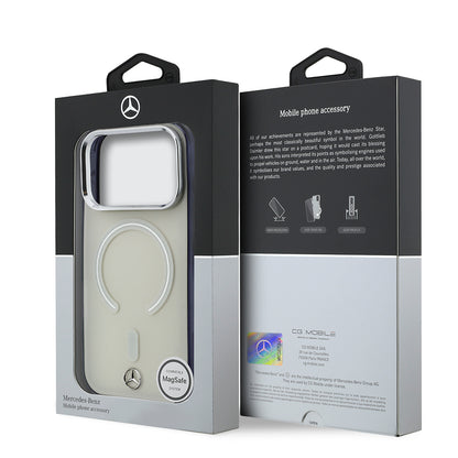 Apple iPhone 17 Pro Max Kılıf Mercedes Benz Orjinal Lisanslı M-safe Şarj Özellikli Saydam Yüzey İkonik 3D Metal Logolu Kapak