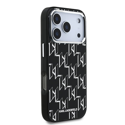Apple iPhone 17 Pro Max Kılıf Orjinal Lisanslı M-safe Şarj Özellikli Karl Lagerfeld IML Baskılı Monogram Dizayn Kapak