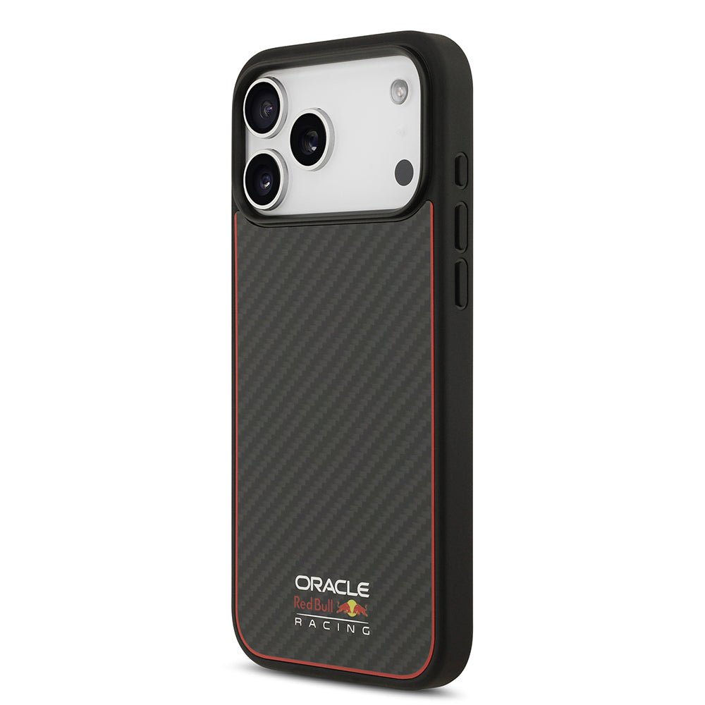 Apple iPhone 17 Pro Max Kılıf Redbull Orjinal Lisanslı M-safe Şarj Özellikli Karbon Fiber Parlayan Logolu Kapak