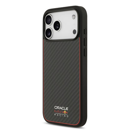Apple iPhone 17 Pro Max Kılıf Redbull Orjinal Lisanslı M-safe Şarj Özellikli Karbon Fiber Parlayan Logolu Kapak