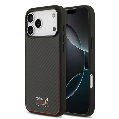 Apple iPhone 17 Pro Max Kılıf Redbull Orjinal Lisanslı M-safe Şarj Özellikli Karbon Fiber Parlayan Logolu Kapak