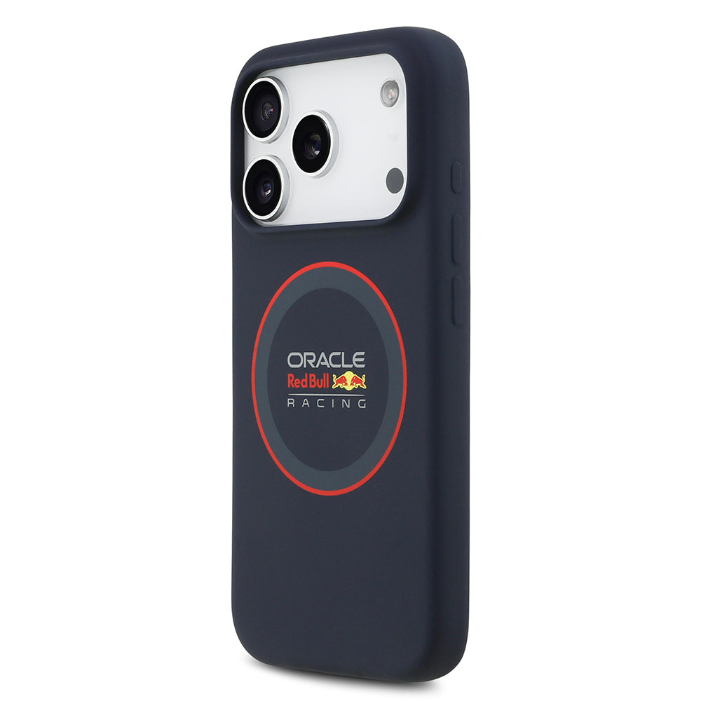Apple iPhone 17 Pro Max Kılıf Redbull Orjinal Lisanslı M-safe Şarj Özellikli Kırmızı Halka ve Logo Silikon Kapak