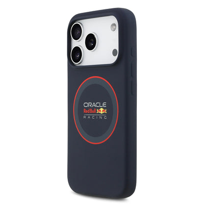 Apple iPhone 17 Pro Max Kılıf Redbull Orjinal Lisanslı M-safe Şarj Özellikli Kırmızı Halka ve Logo Silikon Kapak