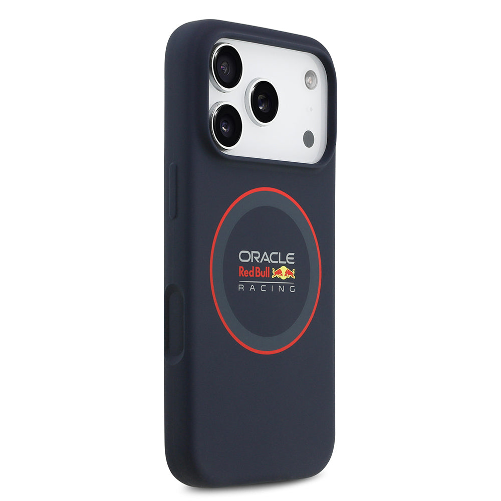 Apple iPhone 17 Pro Max Kılıf Redbull Orjinal Lisanslı M-safe Şarj Özellikli Kırmızı Halka ve Logo Silikon Kapak
