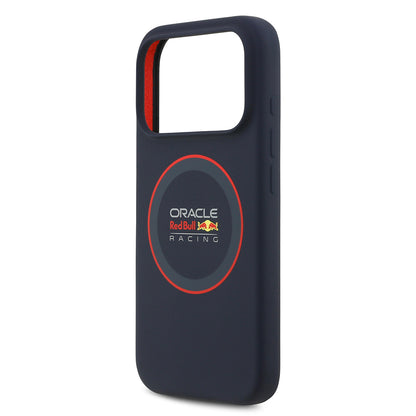 Apple iPhone 17 Pro Max Kılıf Redbull Orjinal Lisanslı M-safe Şarj Özellikli Kırmızı Halka ve Logo Silikon Kapak