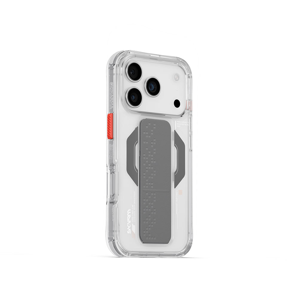 Apple iPhone 17 Pro Max Kılıf Skinarma M-Safe Şarj Özellikli Airbag Tasarımlı Standlı Haxa Kapak
