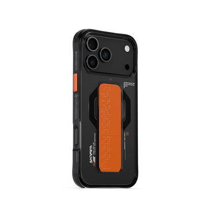 Apple iPhone 17 Pro Max Kılıf Skinarma M-Safe Şarj Özellikli Airbag Tasarımlı Standlı Haxa Kapak