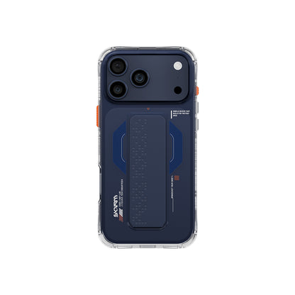 Apple iPhone 17 Pro Max Kılıf Skinarma M-Safe Şarj Özellikli Airbag Tasarımlı Standlı Haxa Kapak