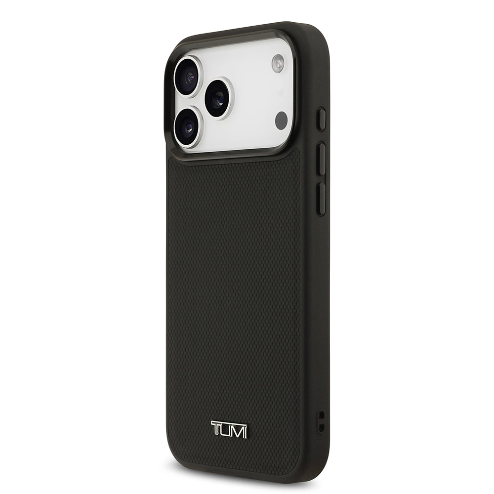 Apple iPhone 17 Pro Max Kılıf TUMI M-safe Şarj Özellikli Deri Noktalı Dizayn Kapak