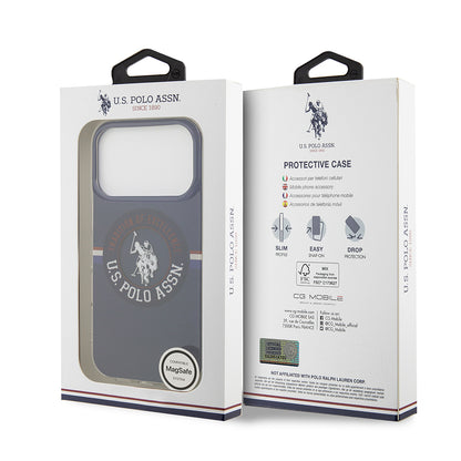 Apple iPhone 17 Pro Max Kılıf U.S. Polo Assn. Orjinal Lisanslı M-safe Şarj Özellikli IML Stripe Logolu Kapak