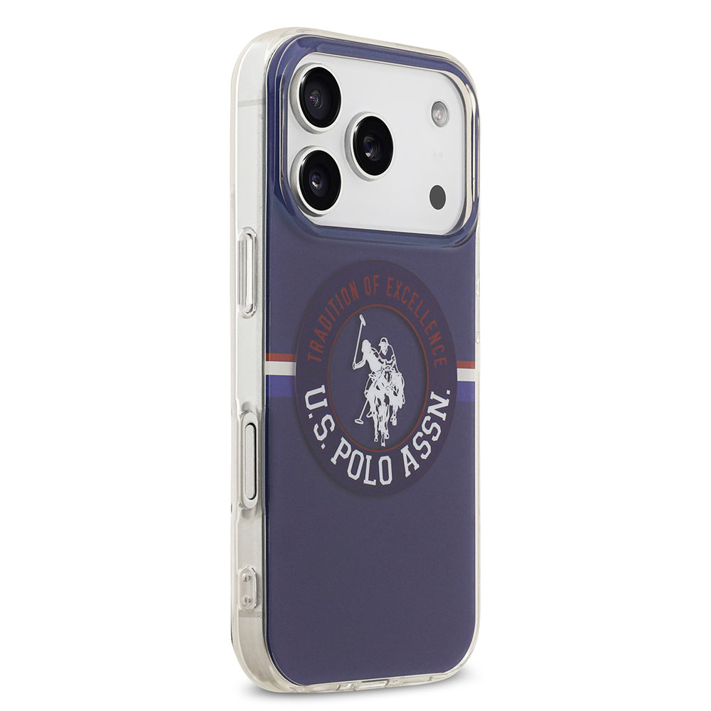 Apple iPhone 17 Pro Max Kılıf U.S. Polo Assn. Orjinal Lisanslı M-safe Şarj Özellikli IML Stripe Logolu Kapak