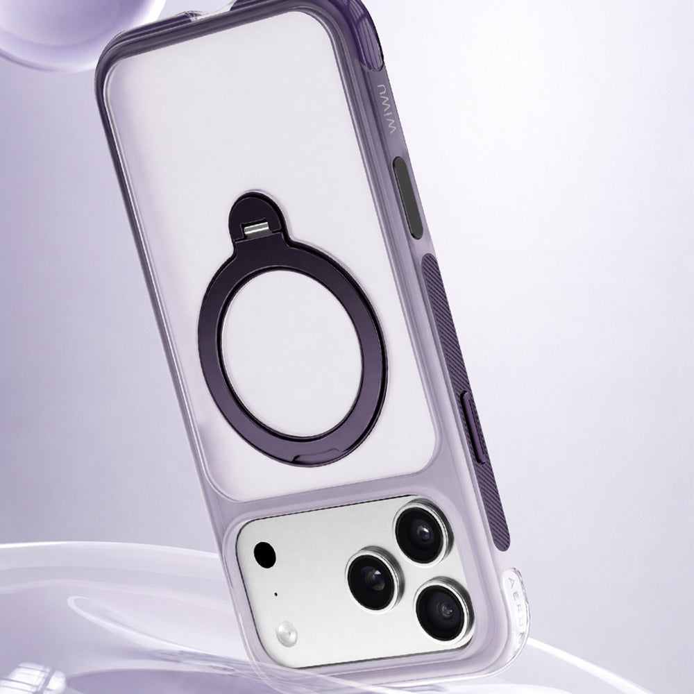 Apple iPhone 17 Pro Max Kılıf Wiwu AS-204 AeroShield Aurora Ultra Serisi M-safe Şarj Özellikli Airbag Tasarımlı Standlı Kapak