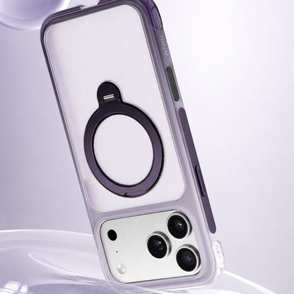 Apple iPhone 17 Pro Max Kılıf Wiwu AS-204 AeroShield Aurora Ultra Serisi M-safe Şarj Özellikli Airbag Tasarımlı Standlı Kapak