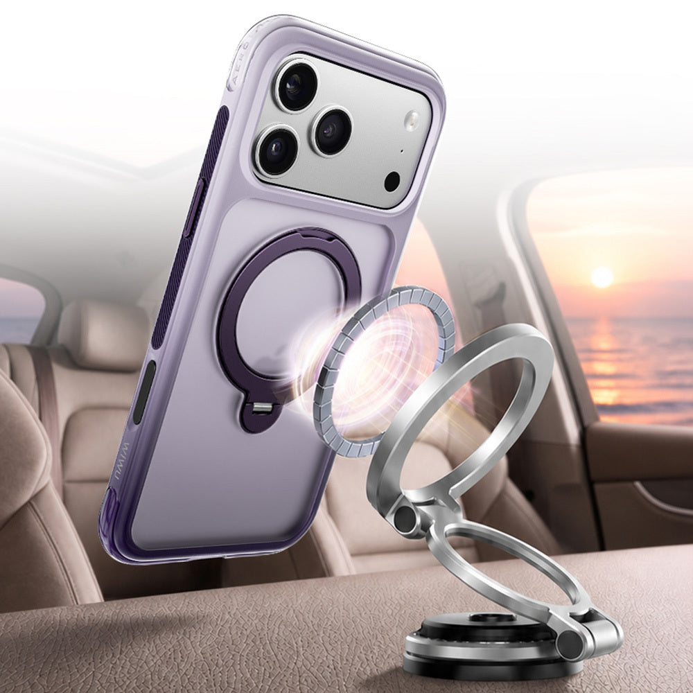 Apple iPhone 17 Pro Max Kılıf Wiwu AS-204 AeroShield Aurora Ultra Serisi M-safe Şarj Özellikli Airbag Tasarımlı Standlı Kapak