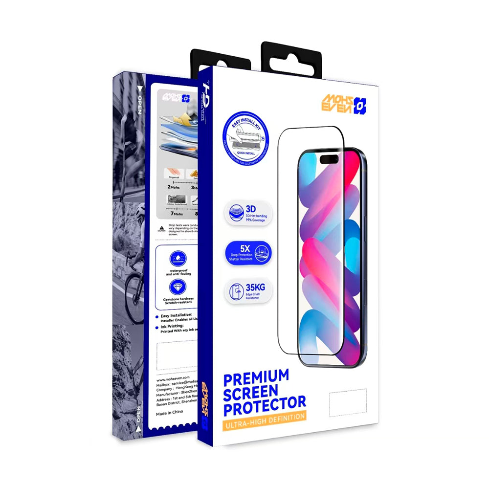 Apple iPhone 17 Pro Max Mohseven M6 HD Temperli Cam Ekran Koruyucu + Kolay Uygulama Aparatı