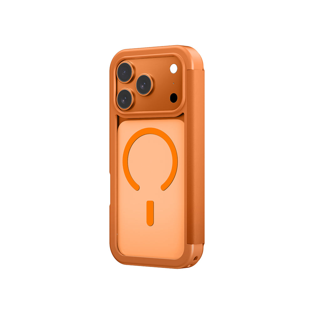 Apple iPhone 17 Pro Max PU Kartlıklı Kapaklı Amazingthing Glamour Foilo Serisi Kılıf