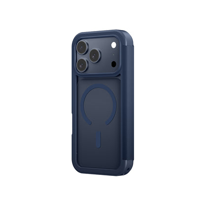 Apple iPhone 17 Pro Max PU Kartlıklı Kapaklı Amazingthing Glamour Foilo Serisi Kılıf