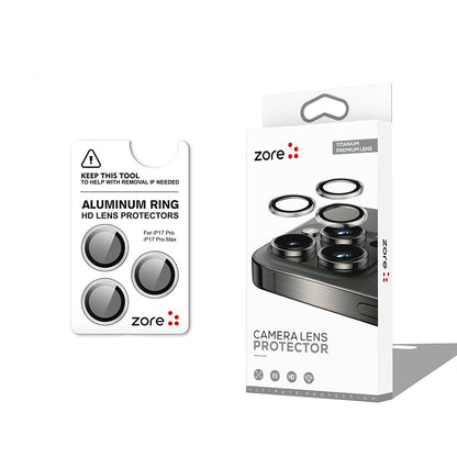 Apple iPhone 17 Pro Max Zore CL-12 Premium Safir Parmak İzi Bırakmayan Anti-Reflective Kamera Lens Koruyucu