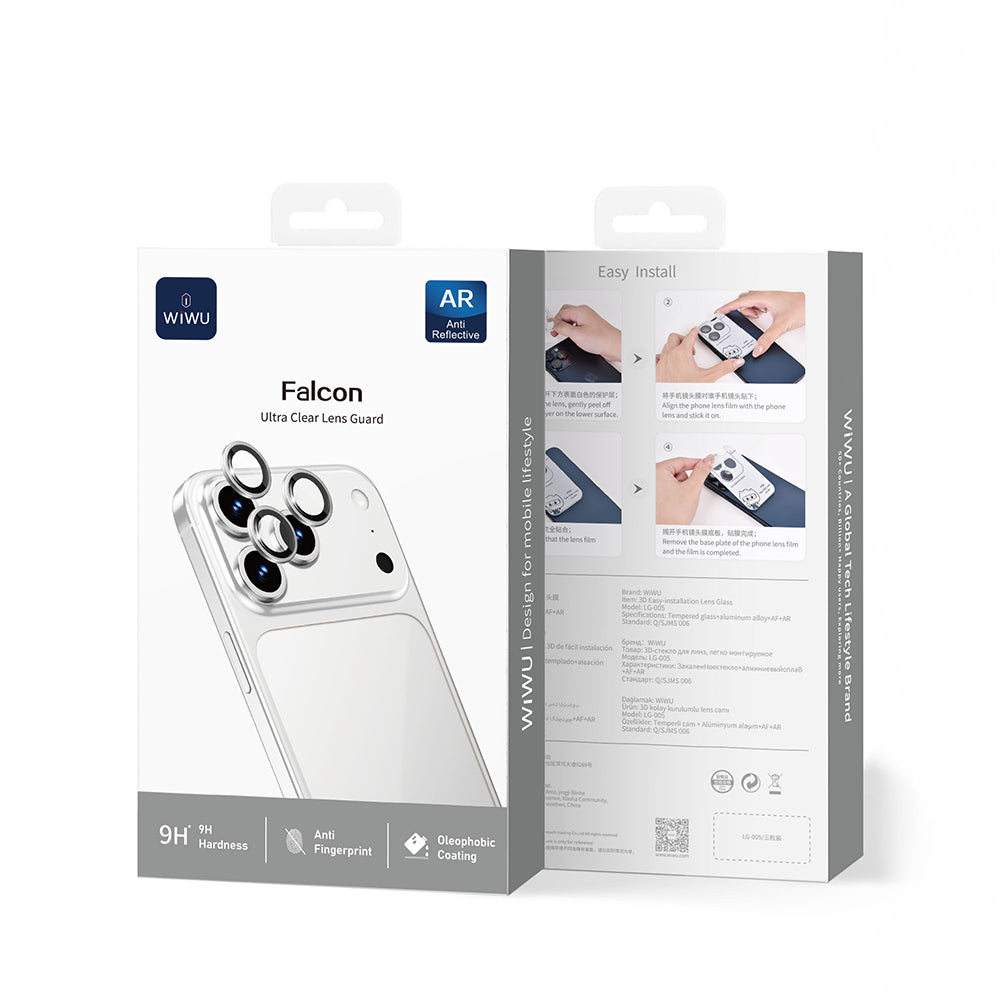 Apple iPhone 17 Pro Wiwu LG-005 Falcon Anti Reflective Çizilmeye Karşı Dayanıklı Kamera Lens Koruyucu