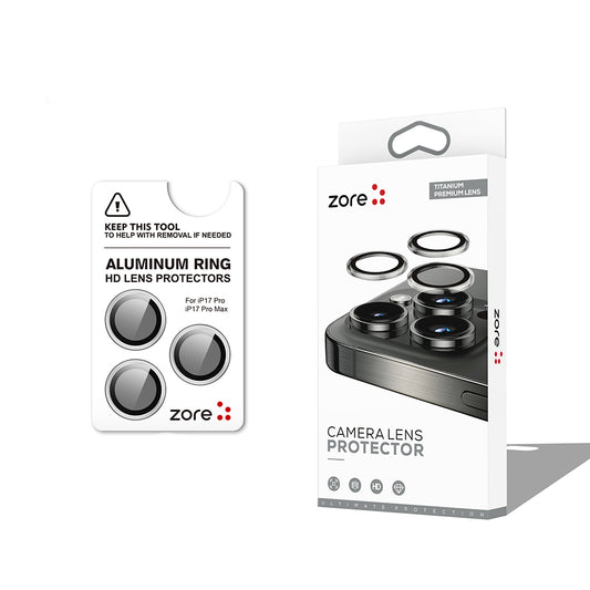 Apple iPhone 17 Pro Zore CL-12 Premium Safir Parmak İzi Bırakmayan Anti-Reflective Kamera Lens Koruyucu