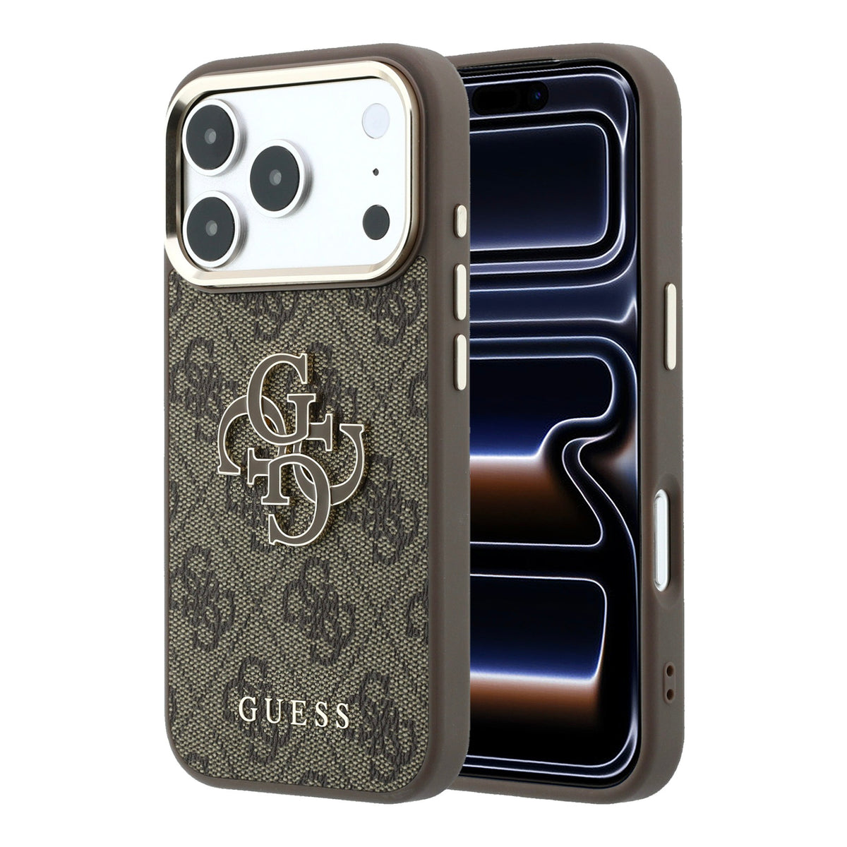 Apple iPhone 18 Pro Kılıf Guess Orjinal Lisanslı 4G Büyük Resin Logolu PU Kapak