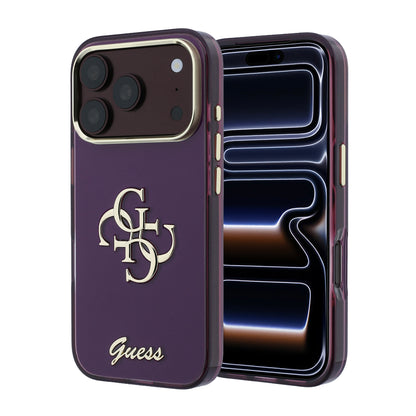 Apple iPhone 18 Pro Kılıf Guess Orjinal Lisanslı Yazı ve 4G Büyük Metal Logolu Silikon Kapak