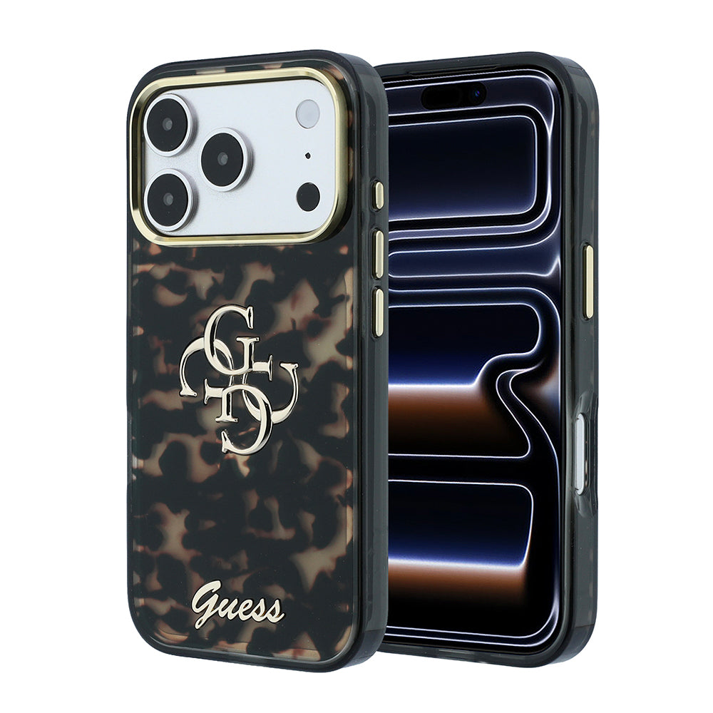 Apple iPhone 18 Pro Kılıf Guess Orjinal Lisanslı Yazı ve 4G Büyük Metal Logolu Silikon Kapak