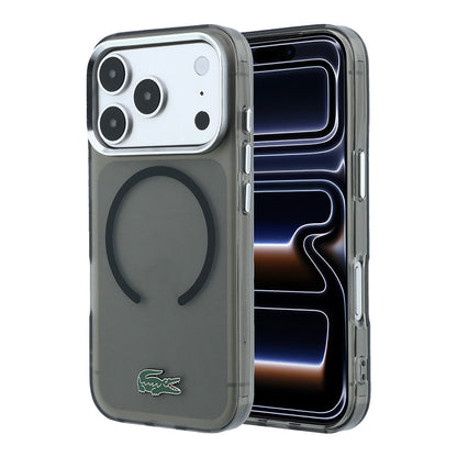 Apple iPhone 18 Pro Kılıf Lacoste Orjinal Lisanslı M-safe Şarj Özellikli Lake Timsah Logolu IML Frosted Kapak