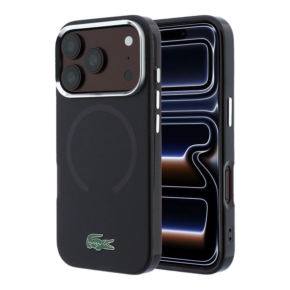 Apple iPhone 18 Pro Kılıf Lacoste Orjinal Lisanslı M-safe Şarj Özellikli Lake Timsah Logolu IML Frosted Kapak